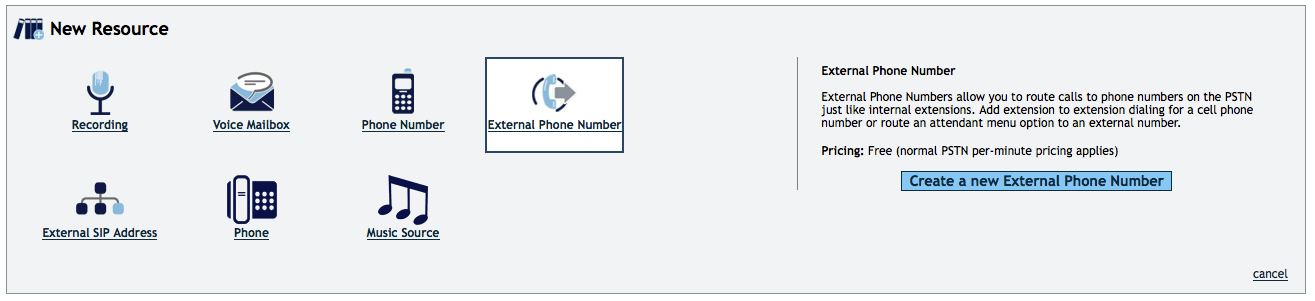Create an External Phone Number in the OnSIP Admin Portal