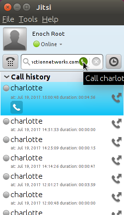 Call history in Jitsi Desktop for Ubuntu Call history in Jitsi Desktop for Ubuntu
