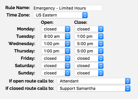 Business Hour Rules in OnSIP Admin Portal