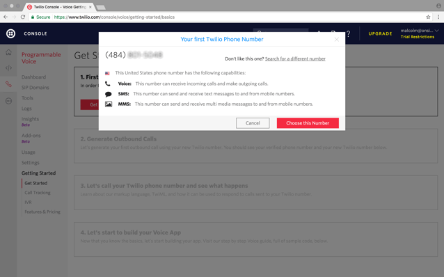 Programmable Voice: A Custom Twilio Phone Number Programmable Voice: A Custom Twilio Phone Number