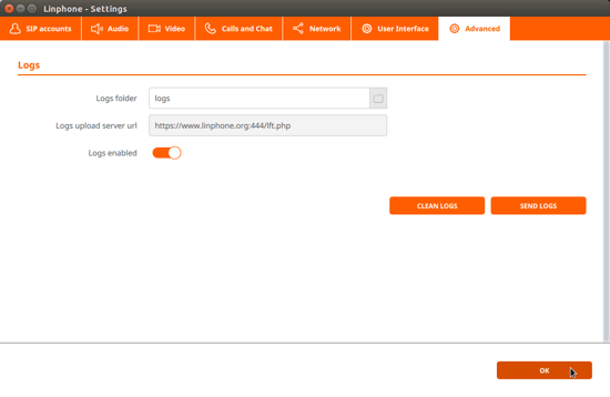 Linphone for Linux logs setting Linphone for Linux logs setting