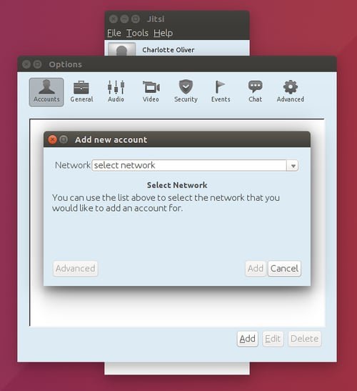 Add new account on Jitsi Desktop for Ubuntu Add new account on Jitsi Desktop for Ubuntu